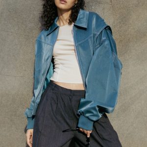 Blue Stone Bomber Jacket